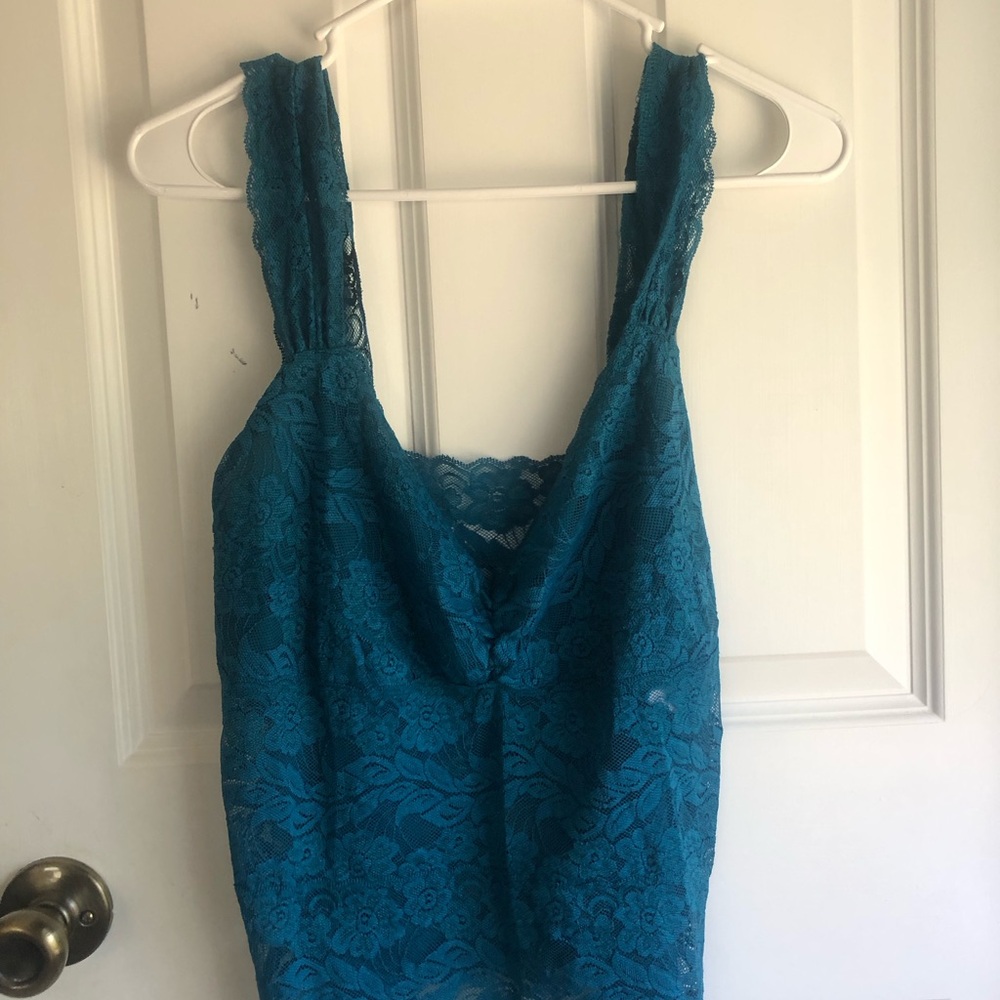 Teal Lace Tank Top